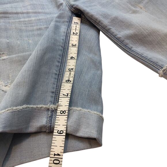 Loft Denim Bermuda Boyfriend Fit Shorts Light Wash Distressed Broken In Style - Picture 9 of 16